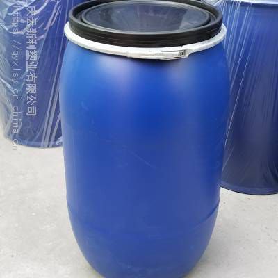 铁箍压环200升塑料桶黑色大盖200公斤塑料桶产自新利塑业