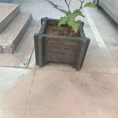 泰安景观绿化仿木花箱 仿木纹道路种植花箱 方形花槽