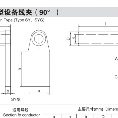 SY 、SYG 压缩型设备线夹(90° )