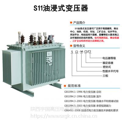 汉中油浸式变压器S11-1000/10KV价格 安康110KV电压互感器厂 宇国电气