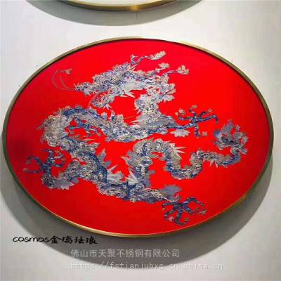 现代不锈钢艺术镜框 酒店装饰别墅 玄关美容美发镜台镜子边框厂家