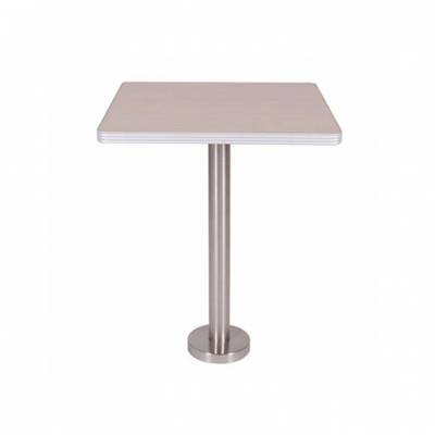 钢木快餐桌子 固定式铝合金包边快餐桌