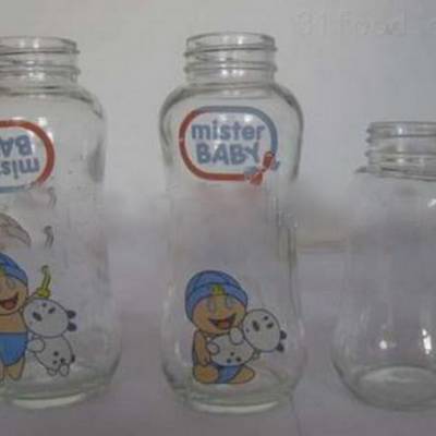 徐州玻璃瓶厂加工定做印花玻璃婴儿奶瓶 配套盖子