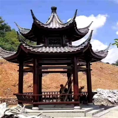 武汉铝合金凉亭 铝代木凉亭安装 古建铝代木