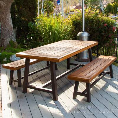 户外实木桌椅厂家定制 黄石公园桌椅 优质广场实木桌椅