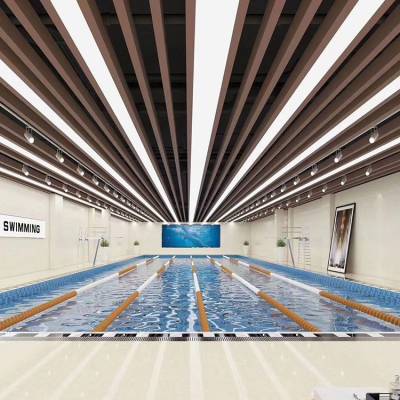 u型铝方通格栅天花吊顶 室内游泳馆条形铝格栅装饰 粤艺佰批发