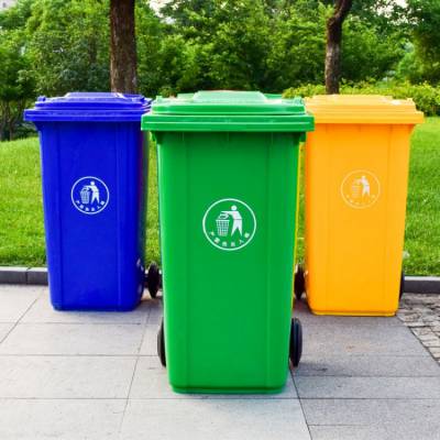 批发240升挂车垃圾桶 户外街道分类垃圾桶 挂车塑料垃圾桶厂家安徽