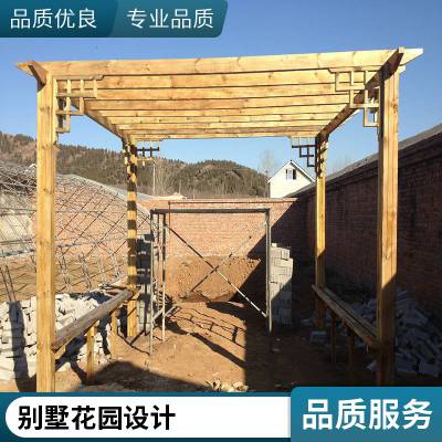 户外公园实木花架 防腐木花箱加工定制 景观道路观赏花坛