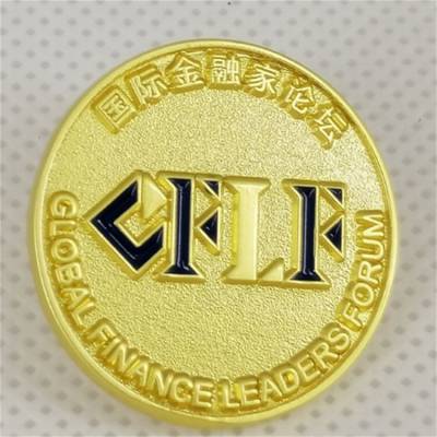 投标徽章定制 公司logo立体浮雕设计 锌合金材质电镀仿金徽标