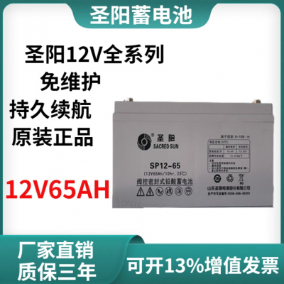 圣阳电池SP12-65 12V65AH铅酸免维护蓄电池 UPS EPS电源 直流屏专用