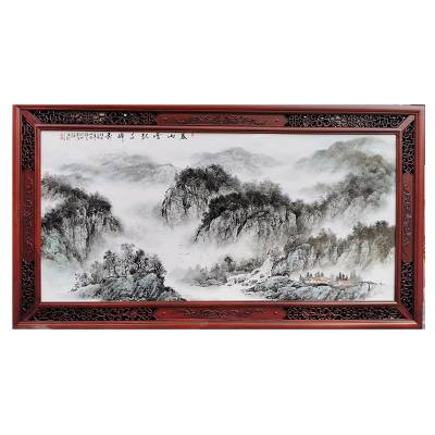 手绘春山雲起千峰秀瓷板画 《占年福》大师工笔画 陶瓷壁画 挂饰