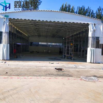 防晒棚 推拉遮阳棚 物流仓库雨棚 镀锌钢管材料制作 篷布为pvc刀刮 布