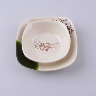 青荷密胺餐具塑料仿瓷方形碟子四方碟火锅调味调料蘸料小吃碟