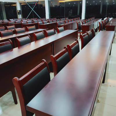 香河悦博办公家具厂家直销会议室会议桌椅组合1.2米双人油漆木皮培训教室长形条桌办公桌子
