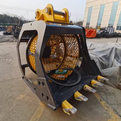 铲车斗式旋转筛分斗 沙场筛分铲斗规格 移动挖机滚筒筛