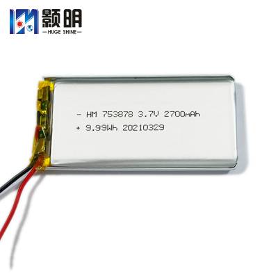 供应颢明HM 753878聚合物电池2700mAh 驱蚊灯GPS导航仪电池