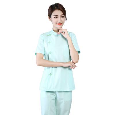 果绿色新款舒适透气医生护士服分体套装 美容院口腔医院工作服套装