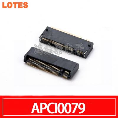 LOTES 连接器 M.2固态硬盘插槽 H3.2 M-KEY 67PIN SMT APCI0079