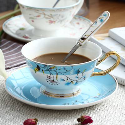 欧式咖啡杯 家用陶瓷杯碟咖啡具 创意蓝色红茶杯壶下午茶茶具