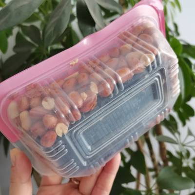 老醋花生气调锁鲜盒 一次性锁鲜周黑鸭塑料包装盒 辣白菜PP封口盒