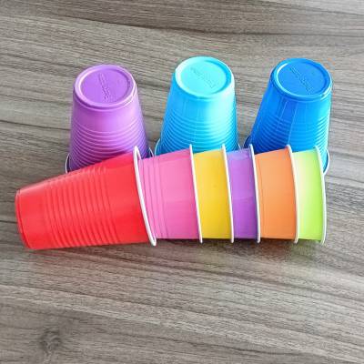 鑫邦定制 一次性塑料杯 游戏速叠杯 PP材质双色游戏杯 可封口饮料杯