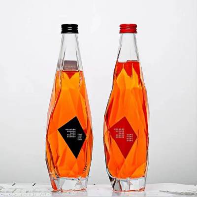 果酒饮料瓶空酒瓶新款创意果酒瓶透明玻璃不规则密封酒瓶现货