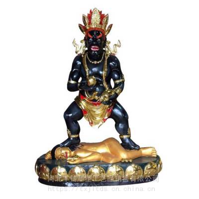 阎魔尊佛像摆件 藏传密宗铸铜全贴金地狱主供奉佛像 莲花生白度母