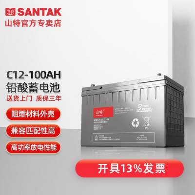 山特（SANTAK）蓄电池C12-26 12V 26AH免维护铅酸蓄流电池洗地机蓄电池