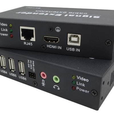 深圳朗恒 HDB-100HU2 KVM延长器 HDMI+USB2.0 USB键盘鼠标 独立音频