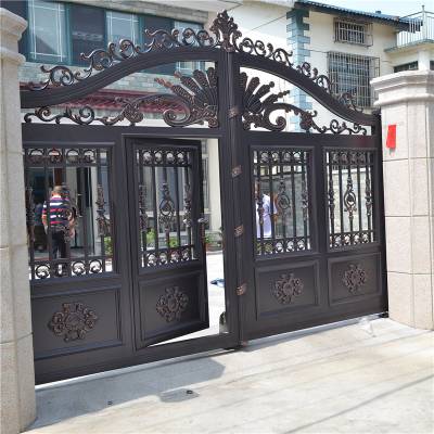 徐州本地商家铝合金别墅庭院大门 水性氟碳漆别墅门 20年不褪色 铝艺花园门电动入户门