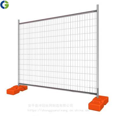 镀锌 临时护栏 temp fence 可移动隔离栅 配蓝色底座