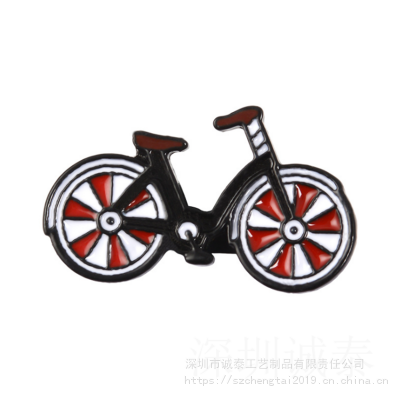 卡通自行车胸针影视动漫徽章深圳抹油自行车