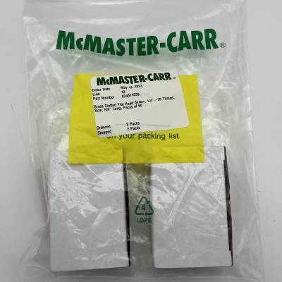 Mcmaster-carr92451A539黄铜开槽平头螺钉