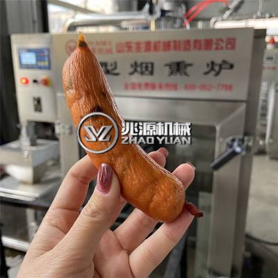 中小型哈红肠熏制机肉粒肠烟熏炉红肠全套加工设备