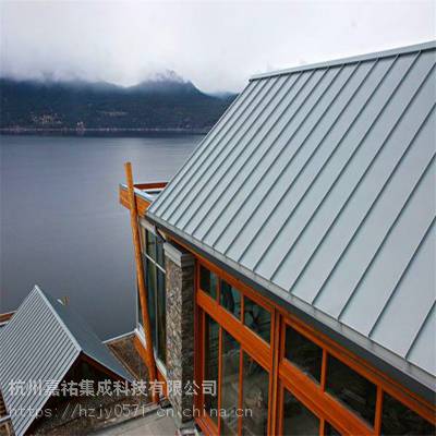 铝镁锰板屋面构造现代仿古旅游风景区建筑深灰色钢混结构金属板
