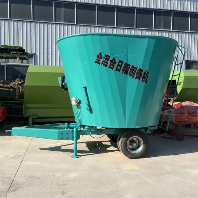 牵引式混草拌料机 牧场草料混合薯渣搅拌机 秸秆揉丝tmr制备机
