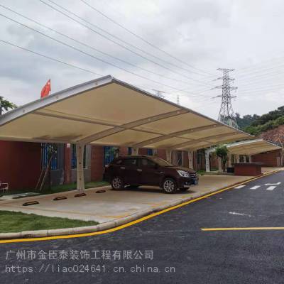 广州膜结构车棚雨棚，充电桩车棚，景观棚，光伏板车棚钢结构工程