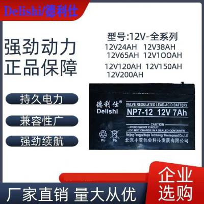 德利仕12V100AH铅酸免维护蓄电池NP7-12 用于UPS/EPS/直流屏等