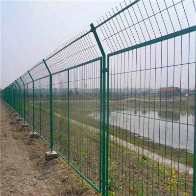 公路框架护栏网 双边丝围墙护栏网 河道防爬铁丝网 可定制