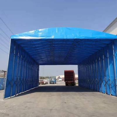 户外伸缩移动篷 大型养殖厂钢架棚 小区防雨遮阳车棚