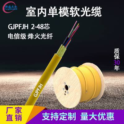 室内束状GJPFJH-4B1.3非金属单多模6/8/12/24/48纤芯万兆阻燃配线软光缆