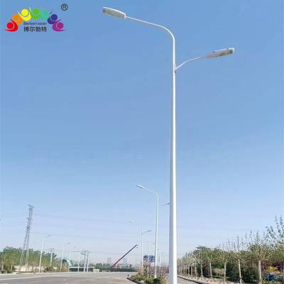 高低自弯臂led市电路灯6米8米12米双臂双头太阳能路灯 博尔勃特