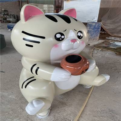 湛江动画卡通雕塑 小猪卡通雕塑 恒创玻璃钢雕塑