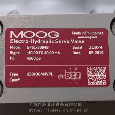 MOOG / G761-3004B H38JOGM4VPL/伺服阀