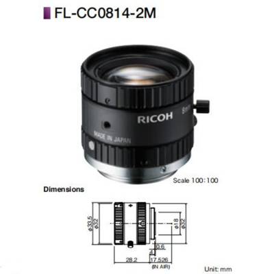 FL-CC0814-2M 理光200万像素2/3英寸8mm工业镜头