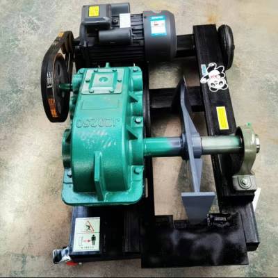 新款移动式电动劈柴机 双电机木材砍材机 家用钢钻头木墩劈木机