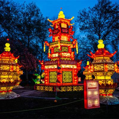广场彩灯 华亦彩大型节日彩灯商城造景造型制作