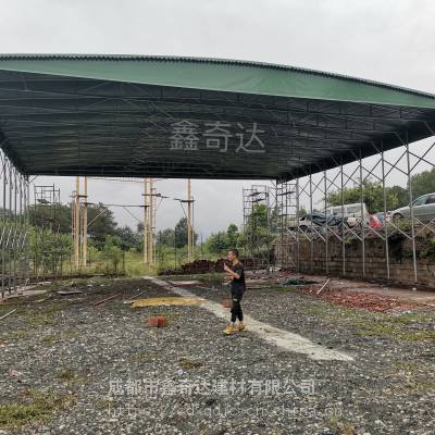 重庆定制护栏防棚 仓库推拉雨棚 篮球场移动雨蓬