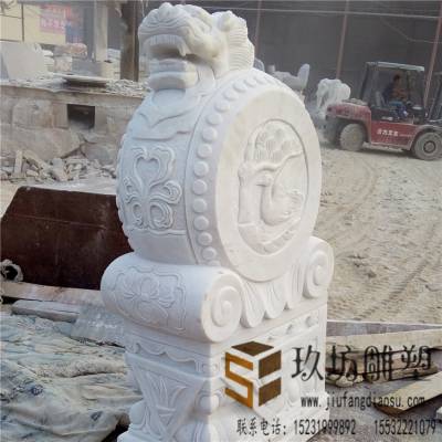 石鼓门墩 门口抱鼓石摆件 石雕动物
