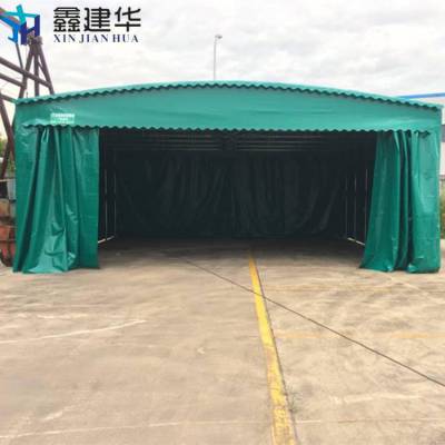 嘉兴海盐县鑫建华大型仓库帐篷推拉雨棚布定做伸缩折叠式活动蓬固定遮阳棚房排挡透明帆布彩蓬